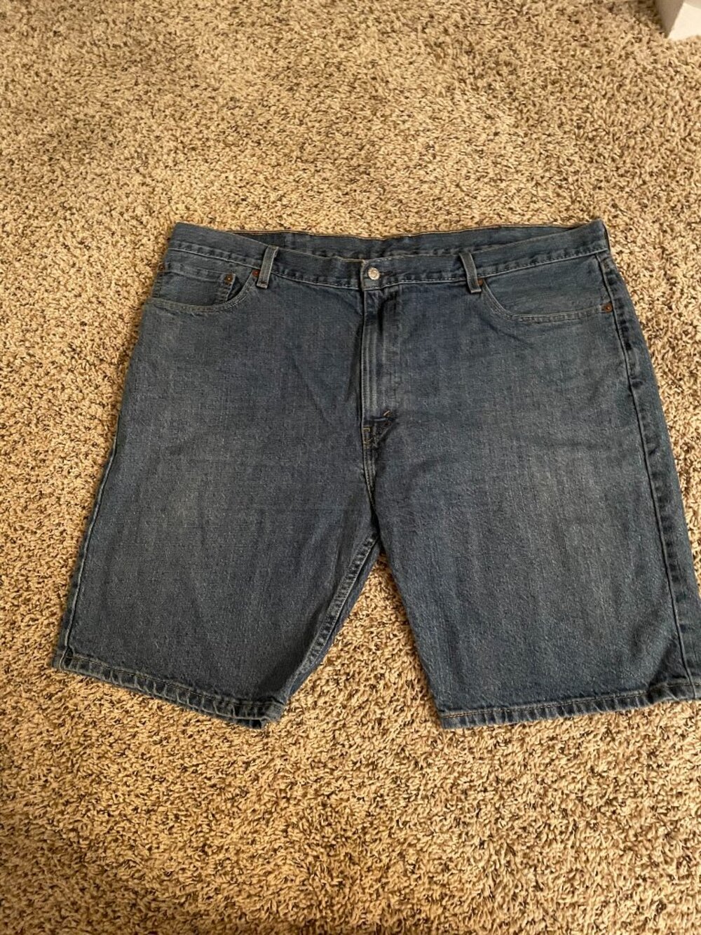 Levi's 505 Jorts Denim Shorts Mens 44 Blue Medium Wash 5 Pocket Jean Bermuda